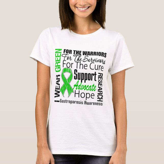 Gastroparesis I Wear Green Ribbon Tribute T-Shirt (Front)