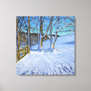 Gate and trees Winter Dam Lane Derbyshire 2013 Canvas Print