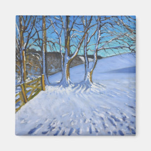 Gate and trees Winter Dam Lane Derbyshire 2013 Magnet