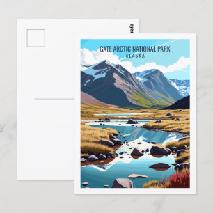 Gate Arctic Alaska vintage travel place  Postcard