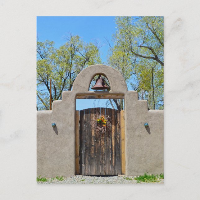Gate in an Adobe Wall, New Mexico Postcard (Front)