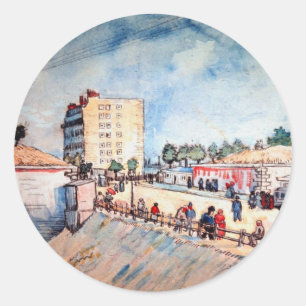 Gate in the Paris Ramparts by Vincent van Gogh Classic Round Sticker