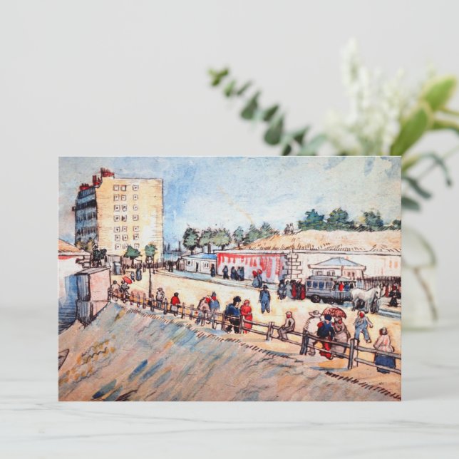 Gate in the Paris Ramparts by Vincent van Gogh Invitation (Standing Front)