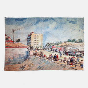 Gate in the Paris Ramparts by Vincent van Gogh Kitchen Towel