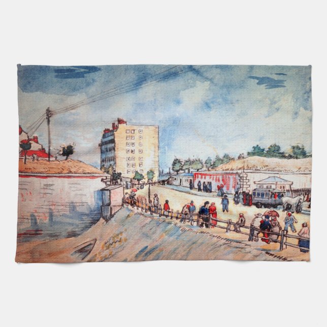 Gate in the Paris Ramparts by Vincent van Gogh Kitchen Towel (Horizontal)