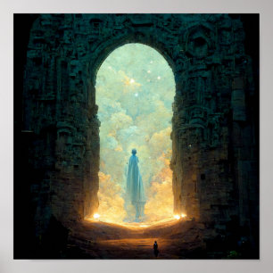 Gate of the Gods Fantasy Sci-Fi Art Poster