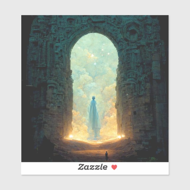 Gate of the Gods Fantasy Sci-Fi Art Sticker (Sheet)