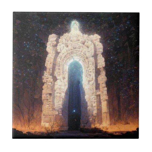 Gate To Eternity Fantasy Sci-Fi Art Tile (Front)