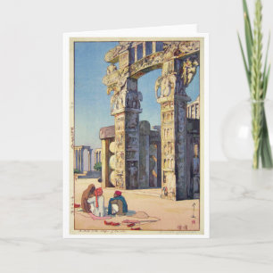 Gate to the Stupa of Sanchi, Hiroshi Yoshida Card