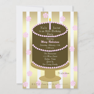 Gâteau 80e anniversaire Invitation fête 80e en ros