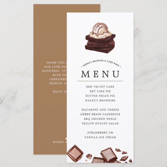 Gâteau à Cuire | Menu Thématique (Devant / Derrière)