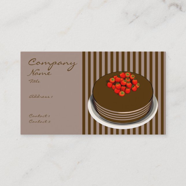 Gâteau au chocolat et baies Cartes de visite (Devant)