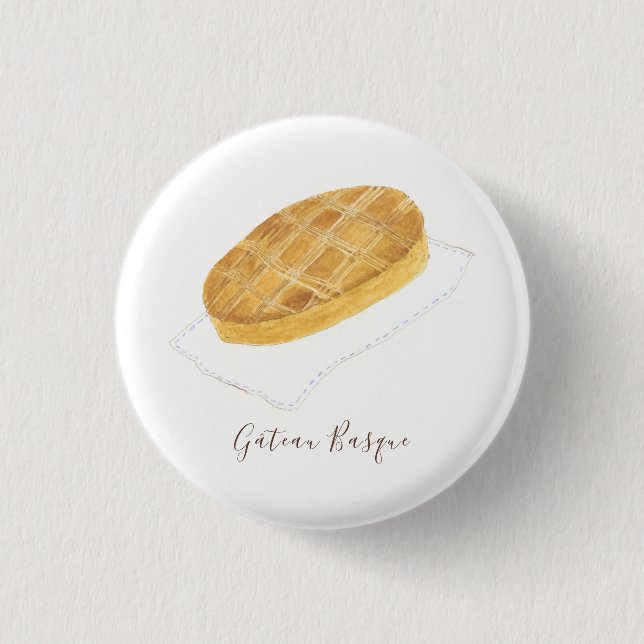 Gâteau Basque watercolor 1 Inch Round Button (Front)