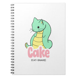 Gâteau (chat + serpent) Carnet mignonne /Journal