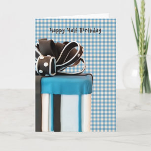 Gâteau de demi-anniversaire sur carte En vichy