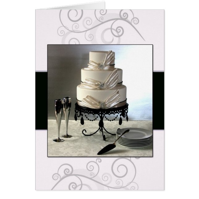 Gâteau de mariage noir et blanc élégant (Devant)