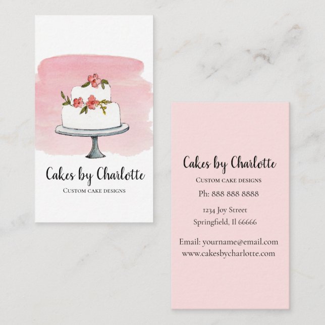 Gâteau de mariage personnalisé Carte de visite de  (Devant / Derrière)