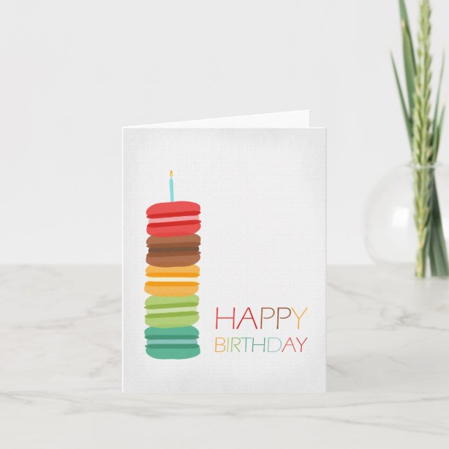 Gâteau de pile de Macaron - carte d'anniversaire (Devant)