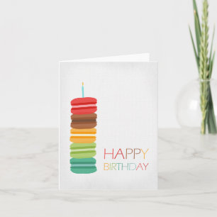 Gâteau de pile de Macaron - carte d'anniversaire