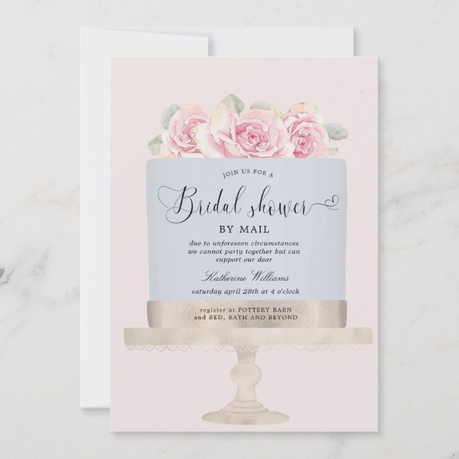 gâteau fleuri douche nuptiale par mail invitation (Devant)