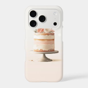 Gâteau Floral Élégant Rose Pêche Cuisine Boulanger