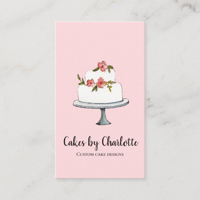 Gâteau mariage avec Carte de visite arrière - plan (Devant)