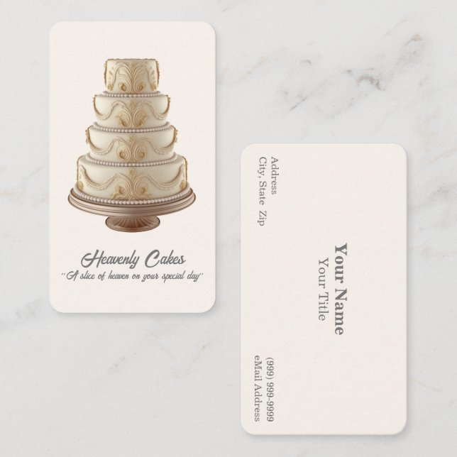Gâteau mariage / Carte de visite de boulangerie (Devant / Derrière)