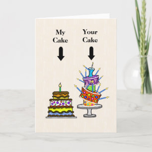 Gâteaux d'anniversaire amusants Carte d'anniversai