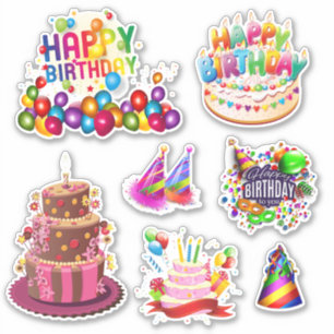 Gâteaux d'anniversaire et Stickers de ballons