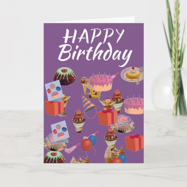 Gâteaux et carte d'anniversaire de glaces (Devant)