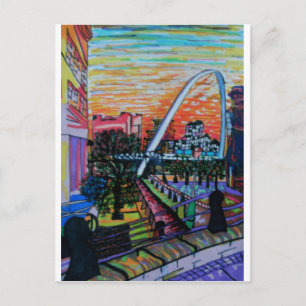 Gateshead Millennium Bridge from Newcastle Postcard