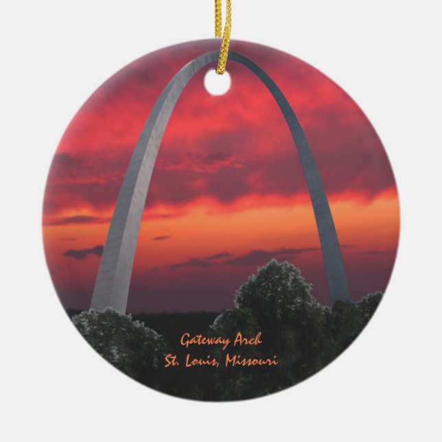 Gateway Arch Ceramic Ornament (Front)