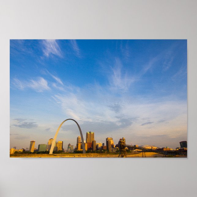 Gateway Arch & Downtown St. Louis in the Morning Poster (Front)