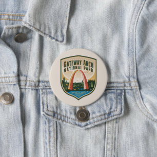 Gateway Arch National Park Badge  3 Inch Round Button