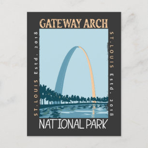 Gateway Arch National Park Distressed Postcard