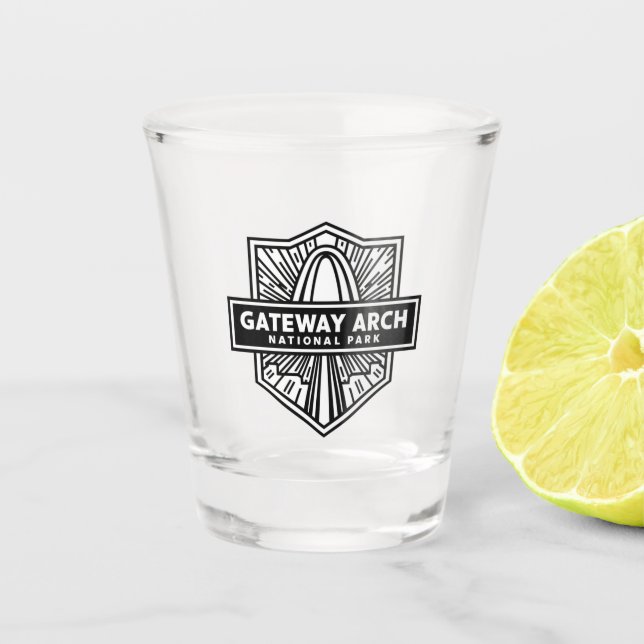Gateway Arch National Park Gift or Souvenir Shot Glass (Front)