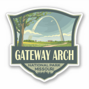 Gateway Arch National Park Illustration Retro Art