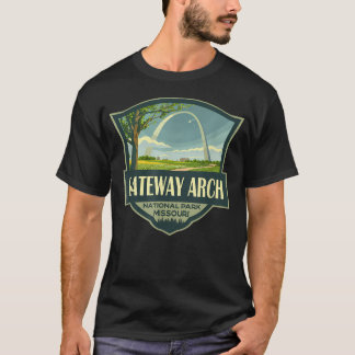 Gateway Arch National Park Illustration Retro T-Shirt
