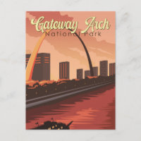 Gateway Arch National Park Illustration Travel Art