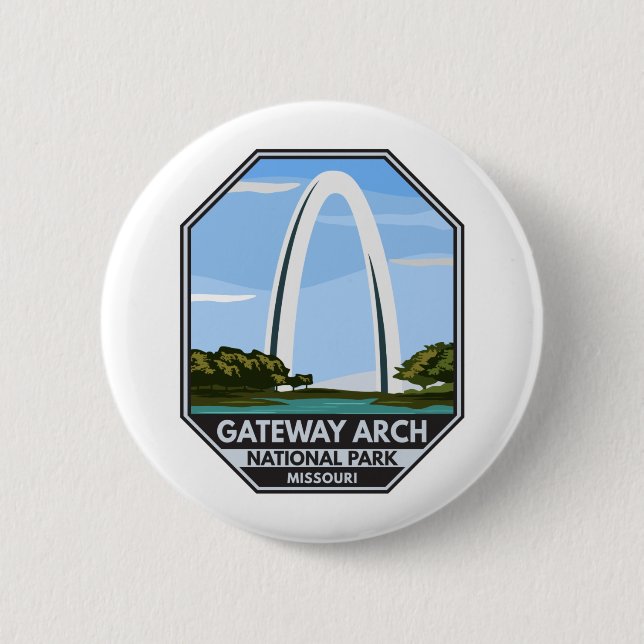 Gateway Arch National Park Missouri 2 Inch Round Button (Front)