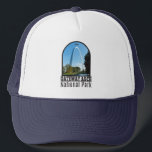 Gateway Arch National Park Missouri  Trucker Hat<br><div class="desc">Gateway Arch vector artwork in a window style design. The park is located in St. Louis,  Missouri,  near the starting point of the Lewis and Clark Expedition.</div>