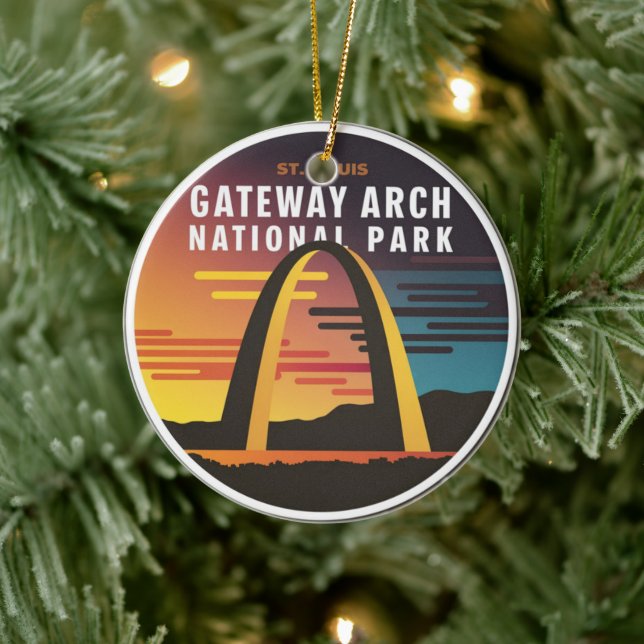 Gateway Arch National Park St. Louis Abstract Ceramic Ornament (Tree)