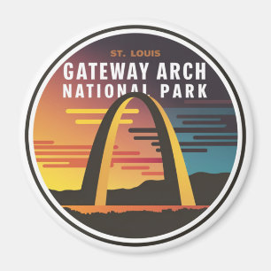 Gateway Arch National Park St. Louis Abstract Magnet