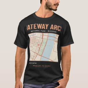 Gateway Arch National Park Trail Map T-Shirt