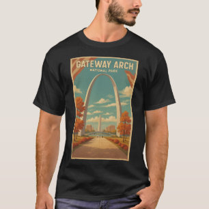 Gateway Arch National Park USA Vintage Travel Tour T-Shirt