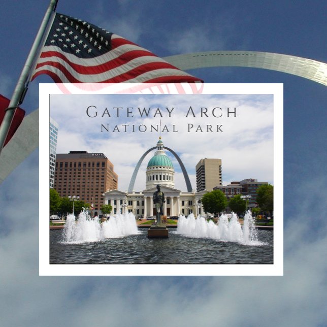 Gateway Arch, Old Courthouse, Runner, St. Louis Postcard (Creator Uploaded)