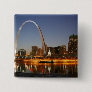 Gateway Arch St. Louis Mississippi at Night 2 Inch Square Button