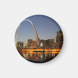 Gateway Arch St. Louis Mississippi at Night Magnet