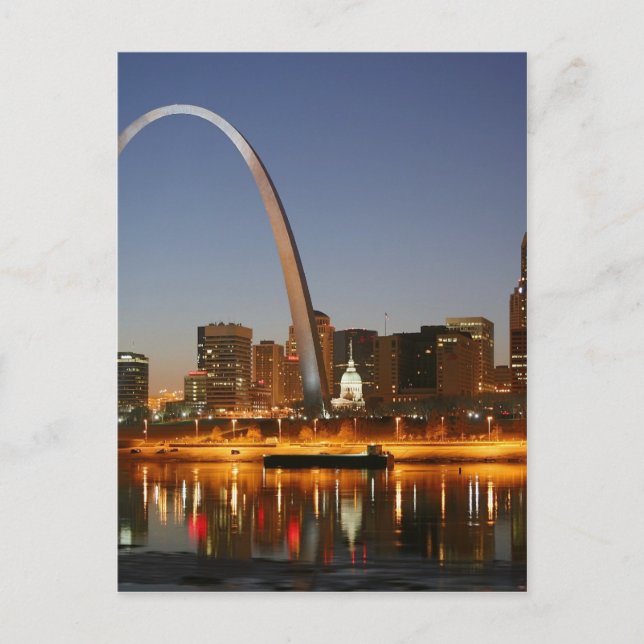 Gateway Arch St. Louis Mississippi at Night Postcard (Front)