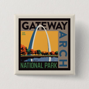 Gateway Arch   St. Louis, Missouri 2 Inch Square Button
